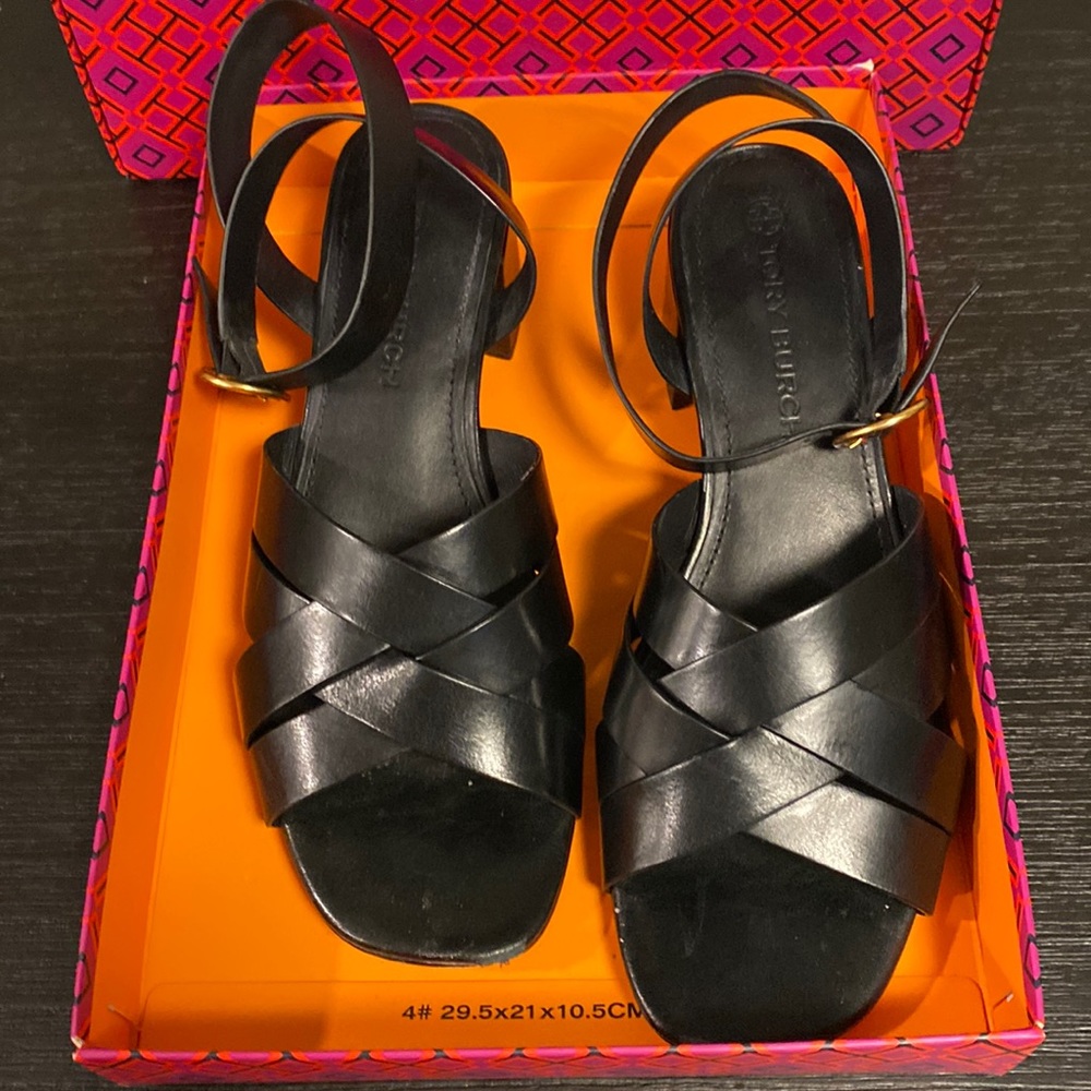 Black Tory Burch Ankle Strap Sandal